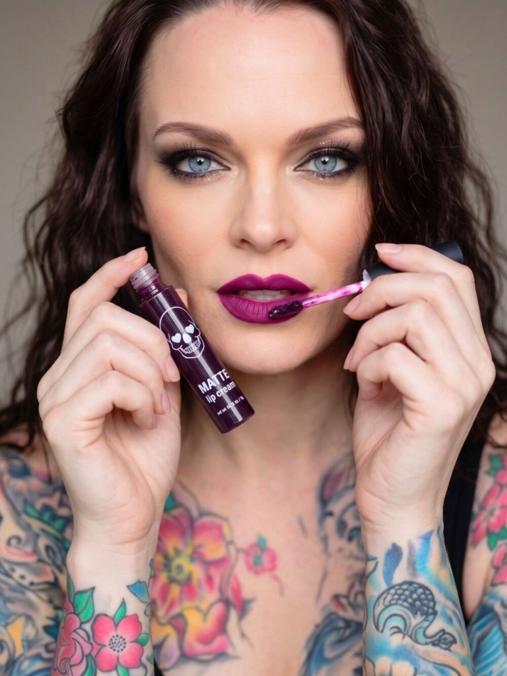 Blackheart Beauty Deepest Berry Matte Lip Cream Skull Cami Liquid Gloss NWT